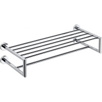 Sapho X-ROUND polička na uteráky dvojitá s hrazdou 600x160x225mm, chróm XR416