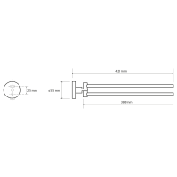 Sapho X-ROUND dvojitý držiak uterákov otočný 420mm, chróm XR405