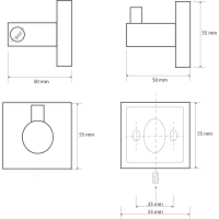 Sapho X-SQUARE háčik, chróm XQ203