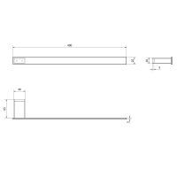 Sapho BELLA držiak uterákov 400x25 mm, čierna mat FA311B