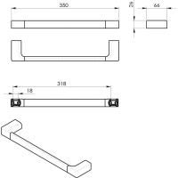 Gedy PIRENEI držiak uterákov 350x66mm, zlato PI213587