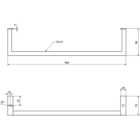 Sapho HANG držiak uterákov pod umývadlo 460x98mm, čierna mat HG460