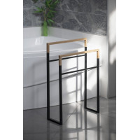 Sapho SKA stojan na uteráky 550x800x200mm, čierna mat/dub SKA308
