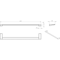 Gedy GLAMOUR držiak uterákov 600x82mm, chróm 572160