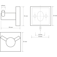 Sapho X-SQUARE dvojháčik, chróm XQ201