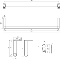 GSI CLASSIC čelný držiak uterákov 90cm, chróm PACL90