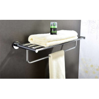 Sapho X-ROUND E polička na uteráky s hrazdou 600mm, chróm XR415