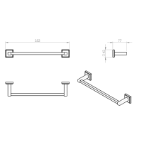 Gedy COLORADO držiak uterákov 350x80mm, chróm 692135