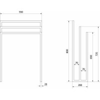 Sapho SKA stojan na uteráky 550x800x200mm, čierna mat SKA303