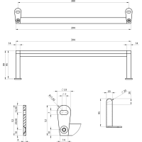GSI KUBE X držiak uterákov 45cm, pre umývadlo 9485, chróm PAKUBEX45
