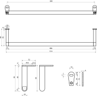 GSI CLASSIC čelný držiak uterákov 60cm, chróm PACL60