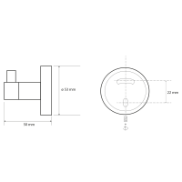 Sapho X-ROUND E háčik, chróm XR205