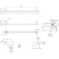 GSI PURA čelný držiak uterákov 102cm, chróm PAPRD102