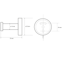 Sapho X-ROUND BLACK háčik, čierna XR203B