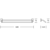 Aqualine RUMBA dvojitý držiak uterákov 600x114mm, chróm RB111