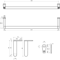 GSI SAND/KUBE X/NORM čelný držiak uterákov 60cm, chróm PASAND60