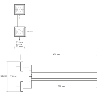 Sapho X-SQUARE dvojitý držiak uterákov otočný 420mm, chróm XQ405