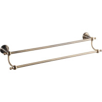 Sapho DIAMOND dvojitý držiak uterákov 600x130mm, bronz 1318-11