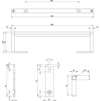 GSI KUBE X držiak uterákov 50cm, pre umývadlo 9486, chróm PAKUBEX50