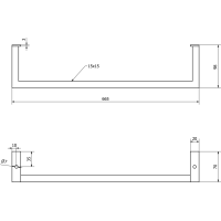 Aqualine HANG držiak uterákov pod umývadlo 665x98mm, čierna mat HG665