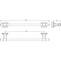 METAFORM AIDA držiak uterákov 300x60mm, chróm AI320