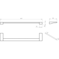 Gedy GLAMOUR držiak uterákov 450x82mm, chróm 572145
