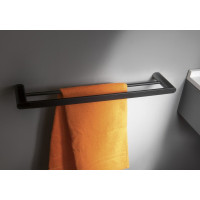 Sapho FLORI dvojitý držiak uterákov 600x127mm, čierna mat RF011/15
