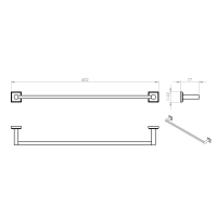 Gedy COLORADO držiak uterákov 600x80mm, chróm 692160