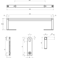 GSI KUBE X držiak uterákov 40cm, pre umývadlo 9484, chróm PAKUBEX40