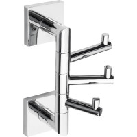 Sapho X-SQUARE trojháčik otočný, chróm XQ204