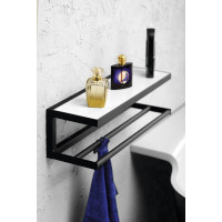 Sapho SKA nástenná polica 450x140x160mm, čierna mat s bielou MDF doskou SKA401