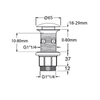 Sapho Umývadlová výpusť 5/4“, click-clack, betónová zátka, meď FG920