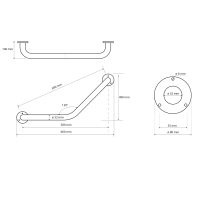 Sapho HANDICAP madlo 120° 400/400mm, biela XH501W