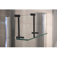 Sapho Závesná sklenená polička na sprchovú zástenu 400x180x125mm, čierna mat 1301-15B