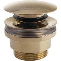 Silfra Umývadlová výpusť 5/4“, tichý click-clack, veľká zátka, hr.5-55mm, zlato UD425S56P