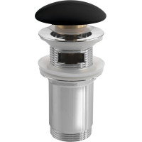 Sapho Umývadlová výpusť 5/4“ pre prepad, click-clack, keramická zátka, hr.10-50mm, čierna mat AR903