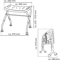 Ridder HANDICAP stolička skladacia, biela A0050301