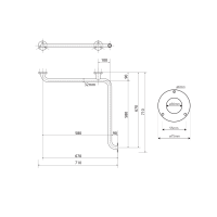 Sapho HANDICAP madlo do sprchy 670x670mm, biela XH544W