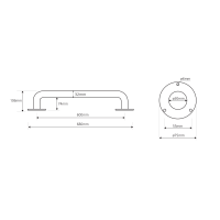 Sapho HANDICAP madlo rovné 600mm, biela XH512W