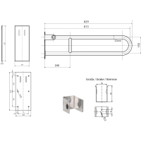 Sapho HANDICAP madlo sklopné 813mm, čierna XH518B