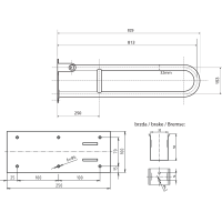 Sapho HANDICAP madlo sklopné 813mm, nerez lesk XH518