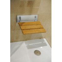 Aqualine Sklopné sedátko do sprchového kúta 32x32, 5cm, bambus AE236