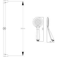 Sapho WANDA sprchová súprava s mydelničkou, posuvný držiak, 790mm, hadica 1500mm, chróm 1202-27