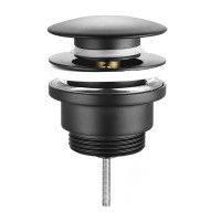 Sapho Umývadlová výpusť 5/4“, click-clack, veľká zátka, hr.10-55mm, čierna mat CV1002B