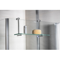 Sapho Závesná sklenená polička na sprchovú zástenu 400x180x125mm, chróm 1301-15