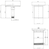 Aqualine Umývadlová výpusť 5/4“, neuzatvárateľná, veľká krytka, hr.10-50mm, chróm TF6001