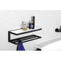 Sapho SKA nástenná polica 450x140x160mm, čierna mat s bielou MDF doskou SKA401