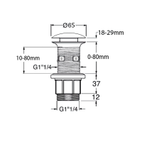Sapho Umývadlová výpusť 5/4“, click-clack, betónová zátka, zelená FG923