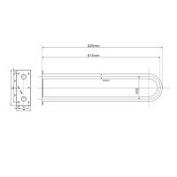 Sapho HANDICAP podperné madlo tvar U 813mm, nerez lesk XH540