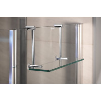 Sapho Závesná sklenená polička na sprchovú zástenu 400x180x125mm, chróm 1301-15